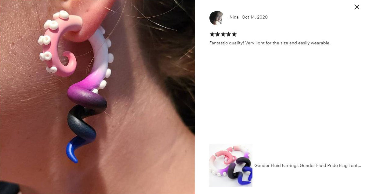 Gender Fluid LGBT Tentakel Ohrringe Gender Fluid Ohrringe Schmuck
