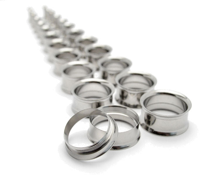 1 Paar Ohrtunnel mit Schraubverschluss, Double Flare Flesh Tunnel, Schraubverschluss, Edelstahl