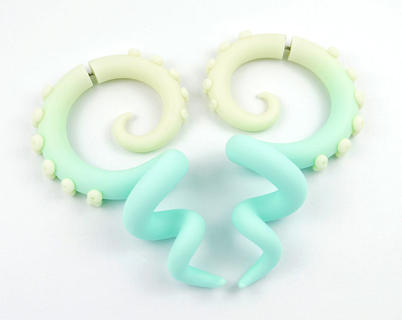 Leuchtende Ohrringe Fake Gauge Ohrringe Tentakel Ohrringe Tentakel Gauges Tentakel Plugs
