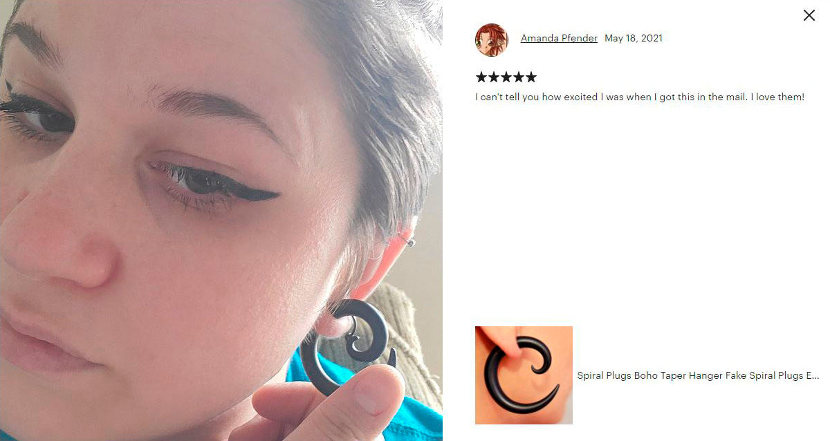 Black Spiral Gauges Plugs & Fake Gauge Earrings 62 Colors for Choice