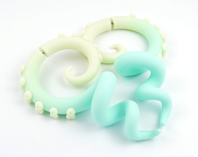 Leuchtende Ohrringe Fake Gauge Ohrringe Tentakel Ohrringe Tentakel Gauges Tentakel Plugs