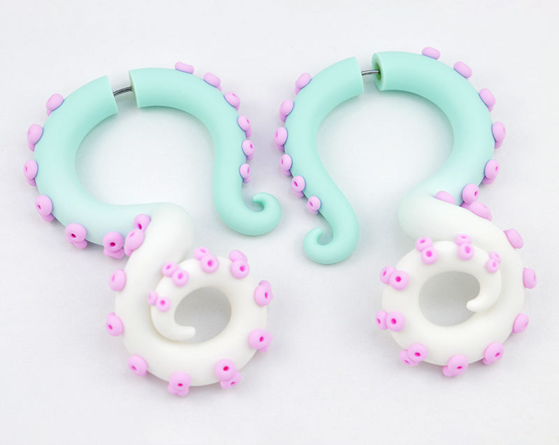 Pastell Goth Ohrringe Yami Kawaii Tentakel Gauges Kpop Sweet Lolita Ästhetische Kunst