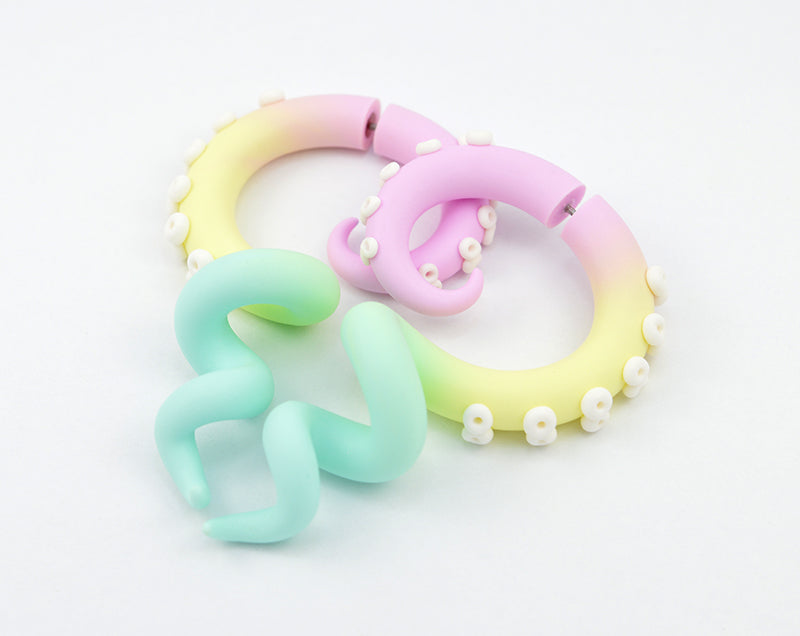 Pastell Regenbogen Ästhetische Ohrringe Kawaii Pastel Goth Tentakel Ohrringe