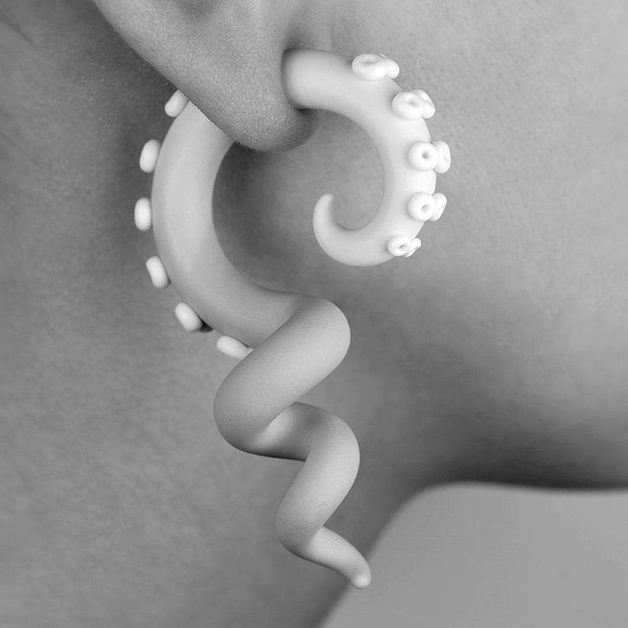 Light Blue and Light Pink Yami Kawaii Pastel Goth Tentacle Earrings