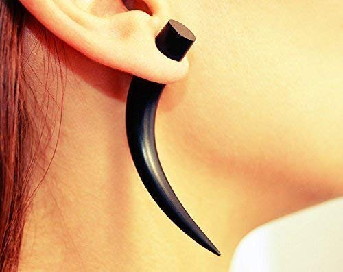 Handmade talon earrings unique tribal earrings body jewelry black tusk earrings by Tania Chernova. Faux talon ear gauges fake tusk ear plugs fake tusk tapers. Stud earrings and real actual true ear gauges in 1g 0g 00g 000g 7mm 8mm 9mm 10mm. Boho earrings, fake gauge earrings faux gauge earrings.