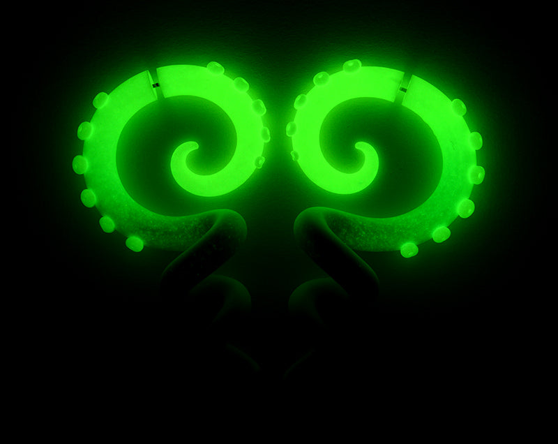 Leuchtende Ohrringe Fake Gauge Ohrringe Tentakel Ohrringe Tentakel Gauges Tentakel Plugs