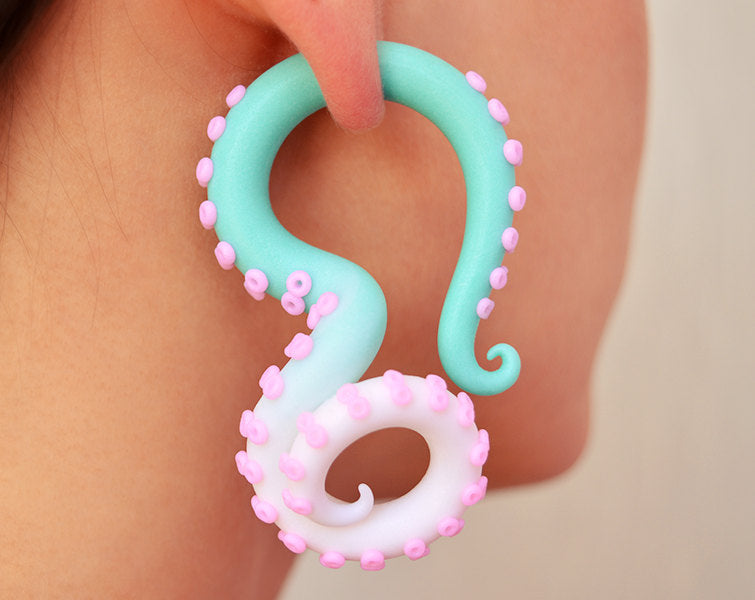 Pastell Goth Ohrringe Yami Kawaii Tentakel Gauges Kpop Sweet Lolita Ästhetische Kunst