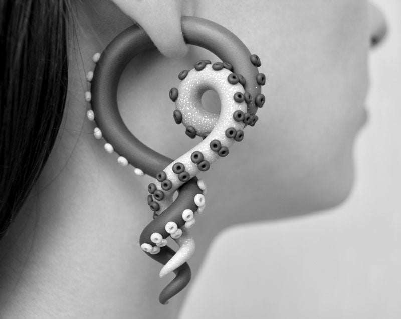 00 g Plugs, 9 mm Tentakel-Messgeräte und Fake Gauge-Ohrringe, Doppelhelix-Tentakel-Ohrringe