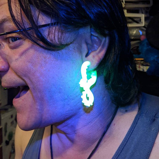 Glow In The Dark Ohrringe Artisan Oktopus Tentakel Ohrringe Ohrmessgeräte