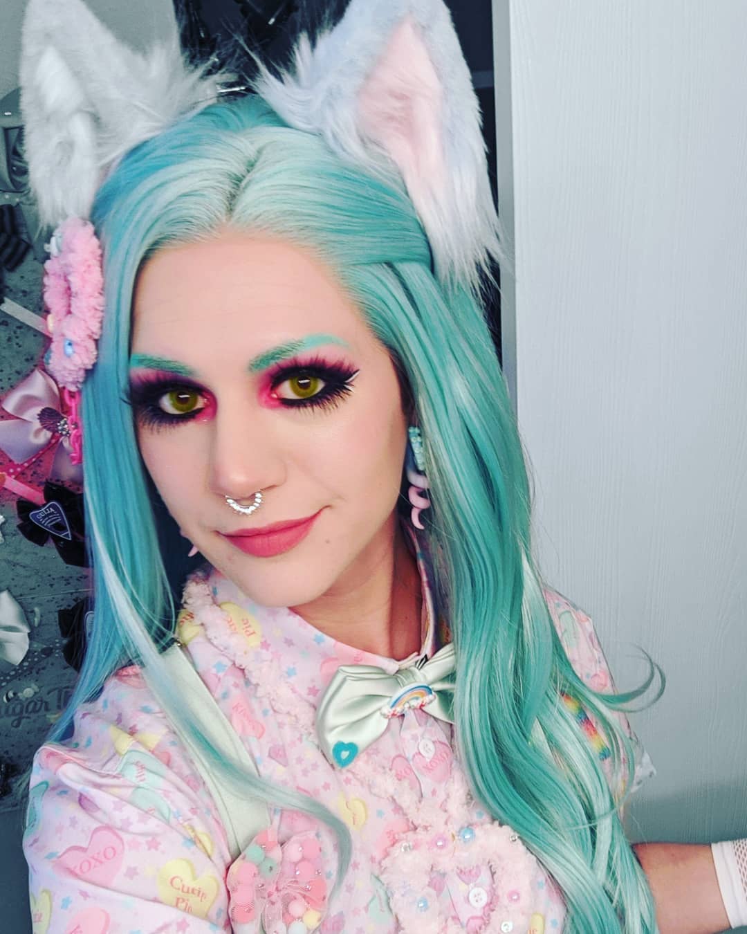 Light Blue and Light Pink Yami Kawaii Pastel Goth Tentacle Earrings