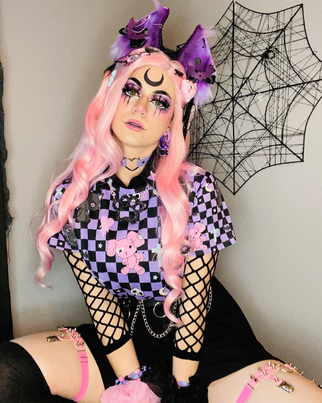 Helllila Schwarz Ombre Oktopus Tentakel Ohrringe Gauges Fake Plugs