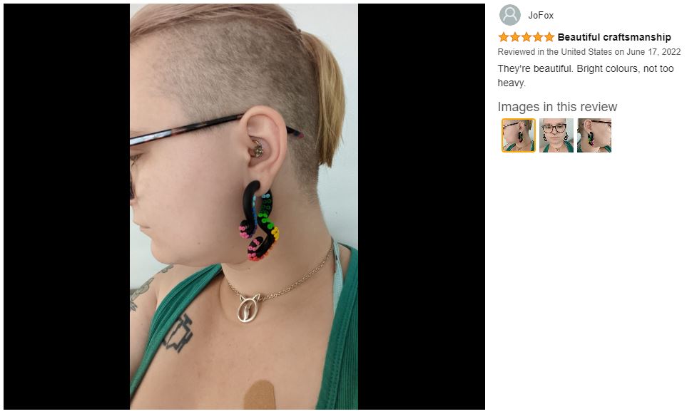 Regenbogen-Titan-Ohrringe, Regenbogen-Gothic-Ästhetische Tentakel-Creolen