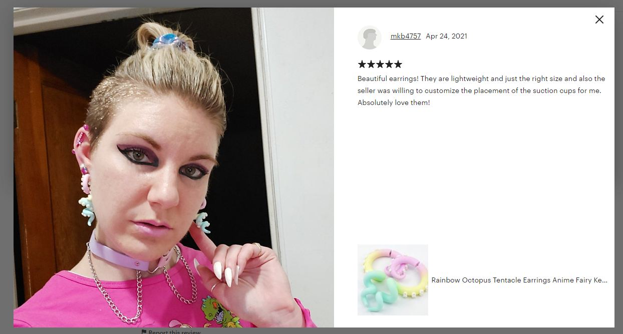 Pastell Regenbogen Ästhetische Ohrringe Kawaii Pastel Goth Tentakel Ohrringe