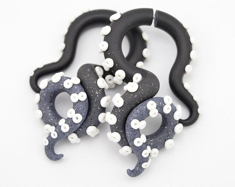 Gruseliger Schmuck, Oktopus-Tentakel-Ohrringe, gefälschte Messgeräte und Ohrmessgeräte