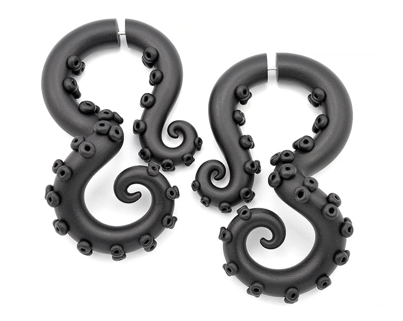Schwarze Gothic Oktopus Tentakel Ohrringe Cthulhu Alternativer Schmuck