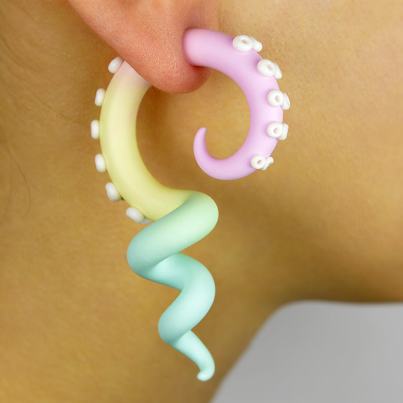 Pastell Regenbogen Ästhetische Ohrringe Kawaii Pastel Goth Tentakel Ohrringe