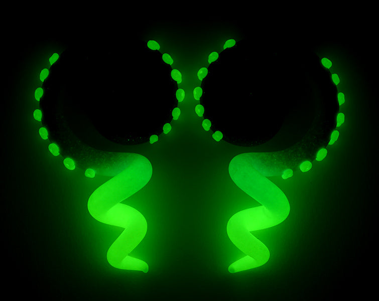 Pastell Goth Tentakel Ohrringe Glow In The Dark Sparkle Blue Yami Kawaii Ohrringe