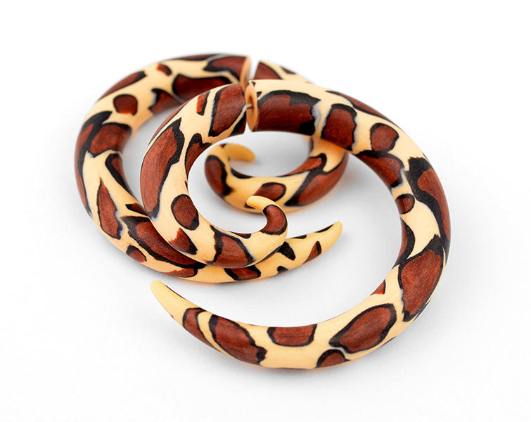 Spiralohrringe mit Tier-Leopardenmuster, Körperschmuck, Leoparden-Ohrringe