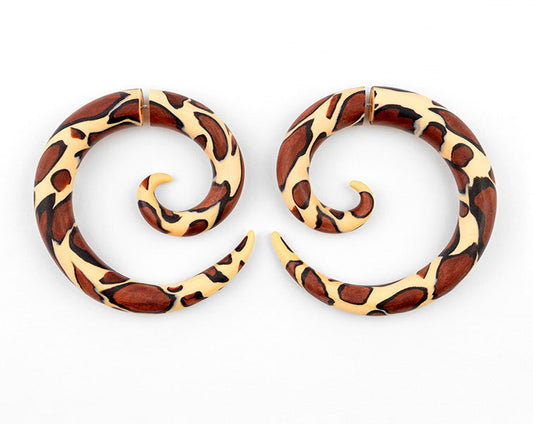 I made these animal leopard print spiral earrings as fake gauges but I also can make real ear gauges. Handmade body jewelry by Tania Chernova, leopard earrings. These earrings might suit you if you are looking for leopard print hoop earrings leopard hoop earrings leopard stud earrings.