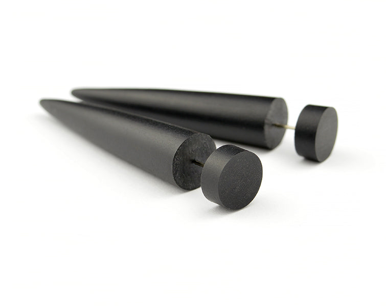 Gefälschte Taper-Ohrringe, matte runde Ohrstecker, Fake-Ohr-Taper-Messgeräte, schwarze Ohrstecker