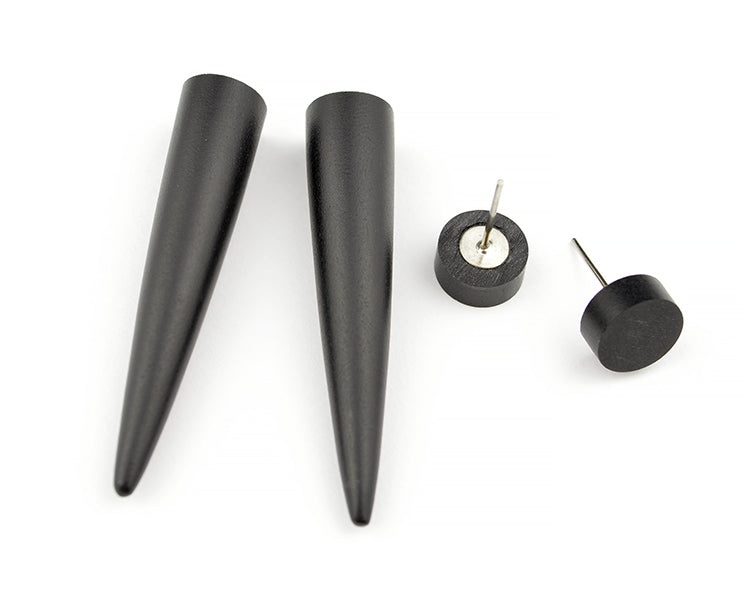 Gefälschte Taper-Ohrringe, matte runde Ohrstecker, Fake-Ohr-Taper-Messgeräte, schwarze Ohrstecker