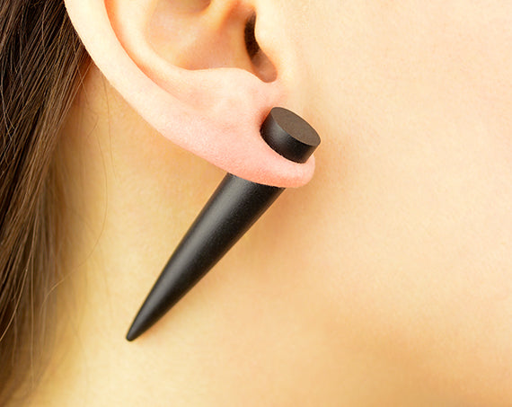 Gefälschte Taper-Ohrringe, matte runde Ohrstecker, Fake-Ohr-Taper-Messgeräte, schwarze Ohrstecker