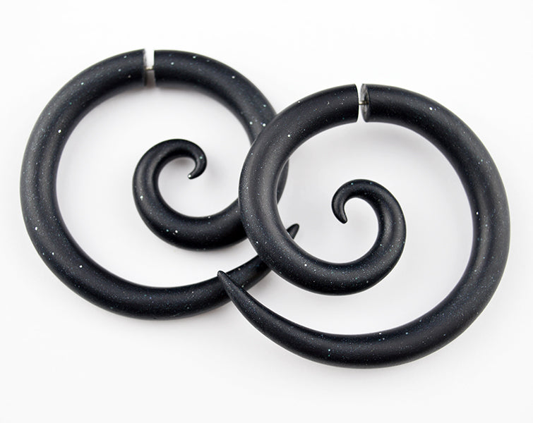 Spiralohrringe und Spiralmessgeräte Space Galaxy Ohrringe und Spiralkegel