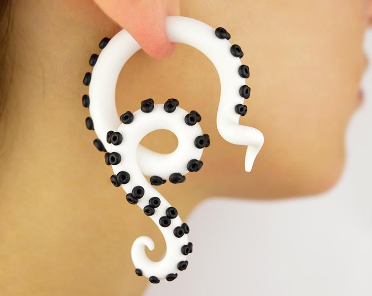 Cephalopod Fake Gauge Ohrringe Tentakel Ohrringe Cosplay Oktopus Ohrmessgeräte