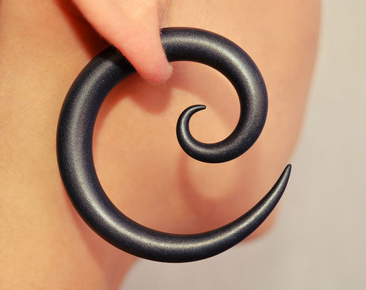 Spiral gauges in shimmery black