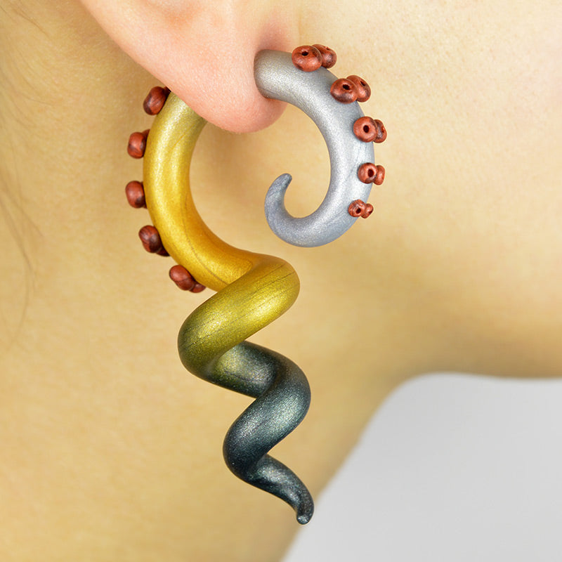 Steampunk Ohrringe Steampunk Stil Tentakel Ohrringe Steampunk Goth