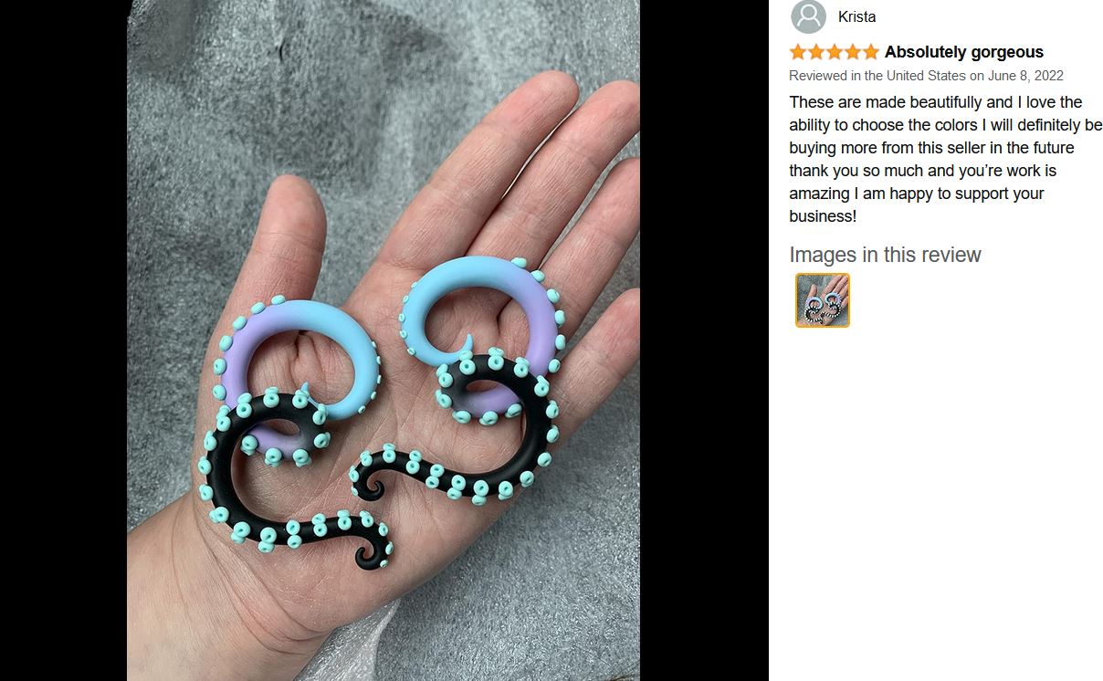 Oktopus Tentakel Gauges Plugs Fake Gauge Ohrringe Ohrkegel Tentakel Ohrringe