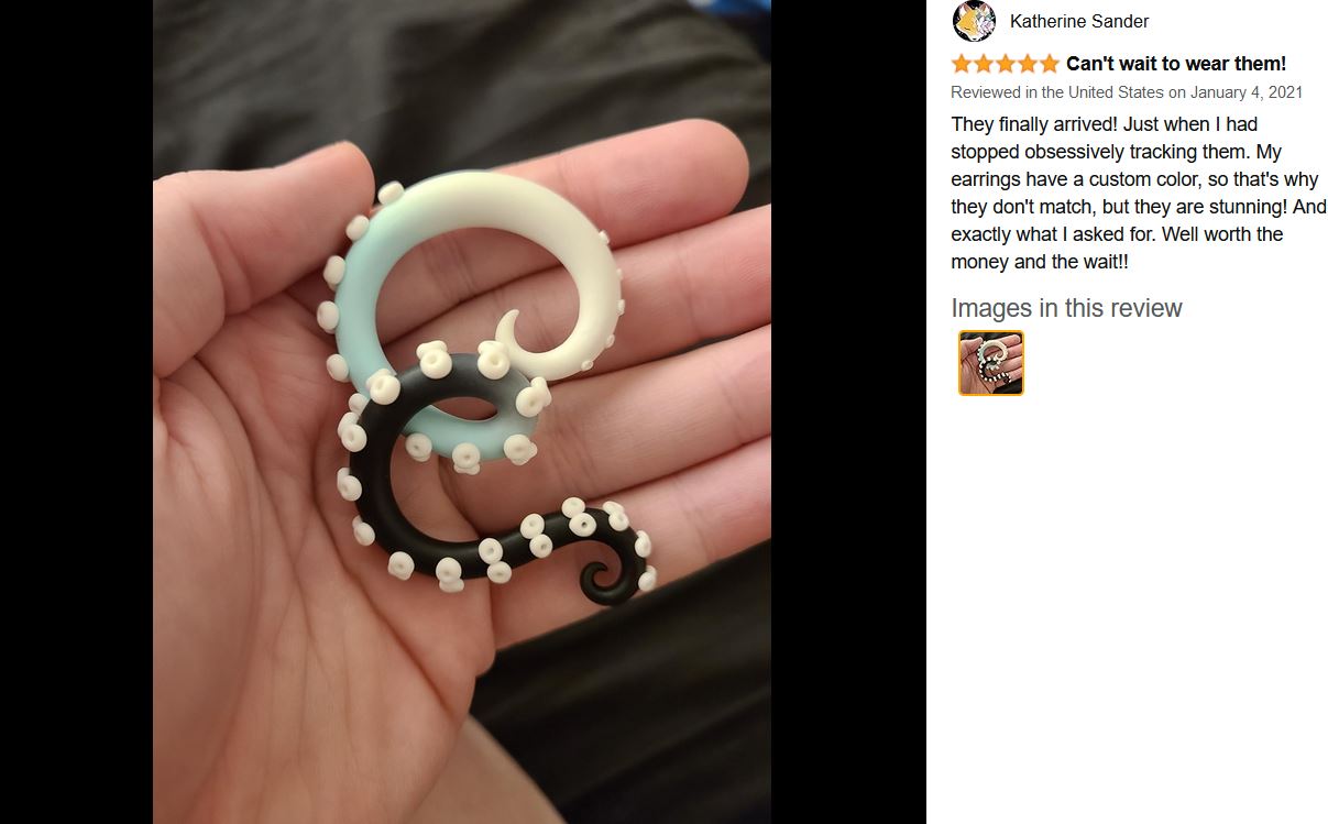 Oktopus Tentakel Gauges Plugs Fake Gauge Ohrringe Ohrkegel Tentakel Ohrringe