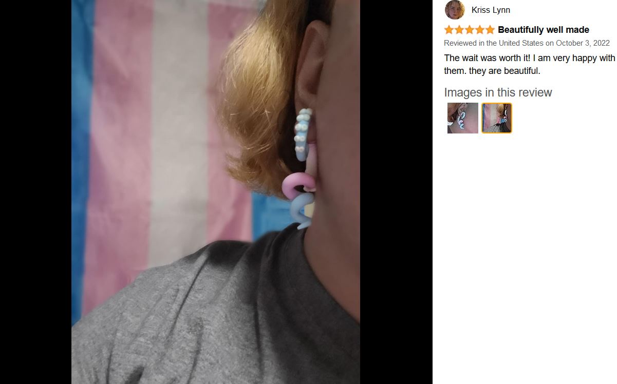 Trans Pride Earrings Pastel Octopus Tentacle Earrings Transgender Flag
