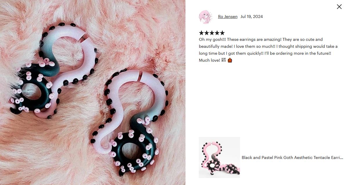 Pink Goth Aesthetic Tentacle Gauges and Fake Gauge Tentacle Earrings Octopus Gauges