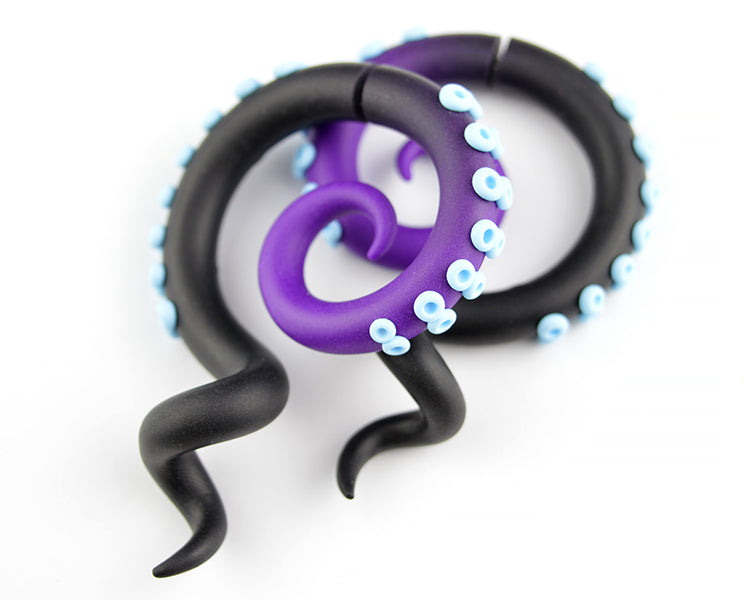 Ursula Sea Witch Octopus Tentacle Boucles d'oreilles Jauges de tentacule