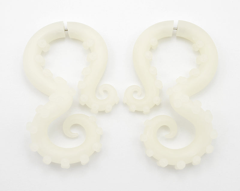 Translucent Octopus Tentacle Earrings Pastel Goth Yami Kawaii Sweet Lolita Fake Gauges