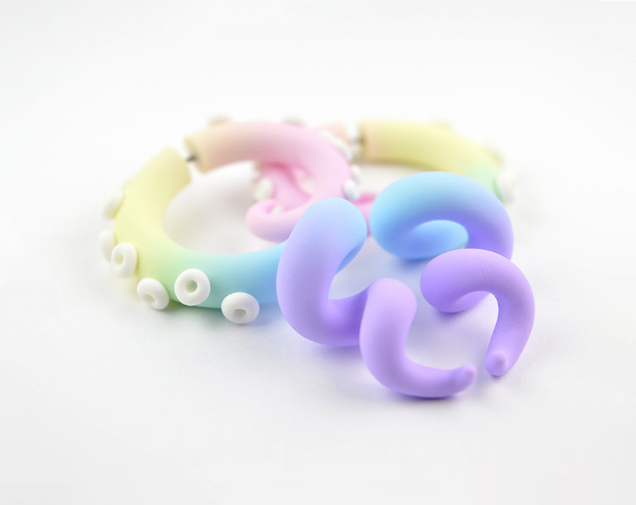 Pastel Aesthetic Earrings Tentacle Earrings Pastel Goth Yami Kawaii