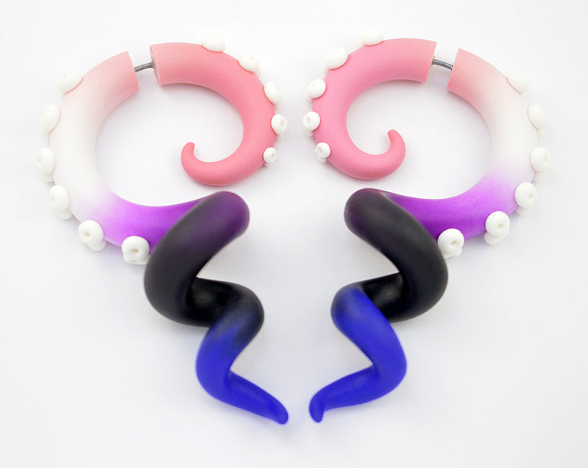 Gender Fluid LGBT Tentacle Earrings Gender Fluid Earrings Jewelry