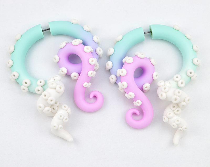 Pastel Goth Yami Kawaii Aesthetic Fairy Kei Tentacle Earrings Kpop Harajuku Menhera Kei