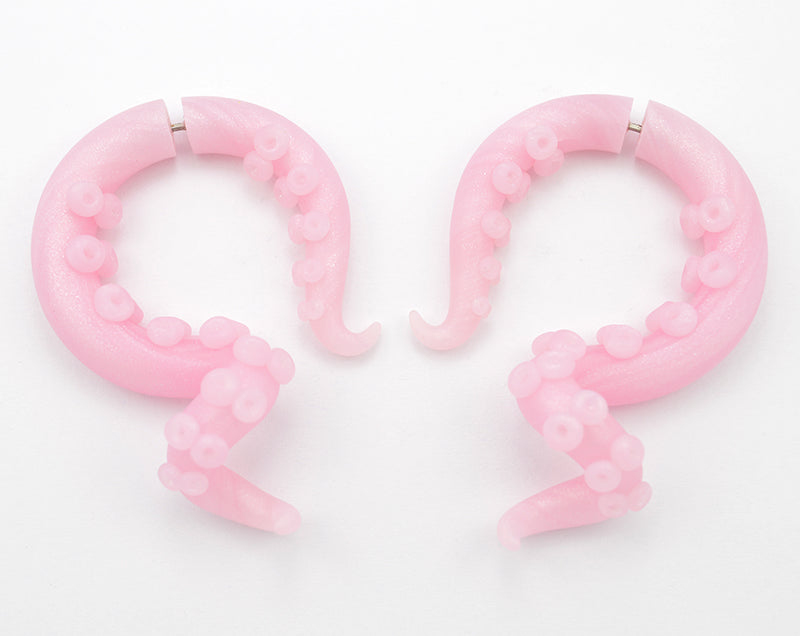 Rose Quartz Earrings Yami Kawaii Pastel Goth Lolita Tentacle Earrings