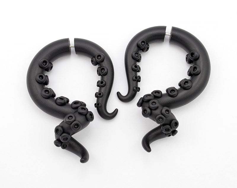 Goth Octopus Tentacle Earrings Creepy Jewelry Tentacle Gauges