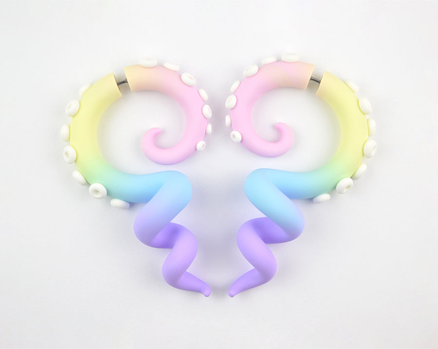 Pastel Aesthetic Earrings Tentacle Earrings Pastel Goth Yami Kawaii