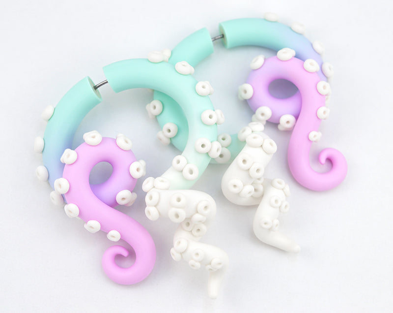 Pastel Goth Yami Kawaii Aesthetic Fairy Kei Tentacle Earrings Kpop Harajuku Menhera Kei
