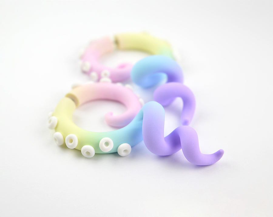 Pastel Aesthetic Earrings Tentacle Earrings Pastel Goth Yami Kawaii