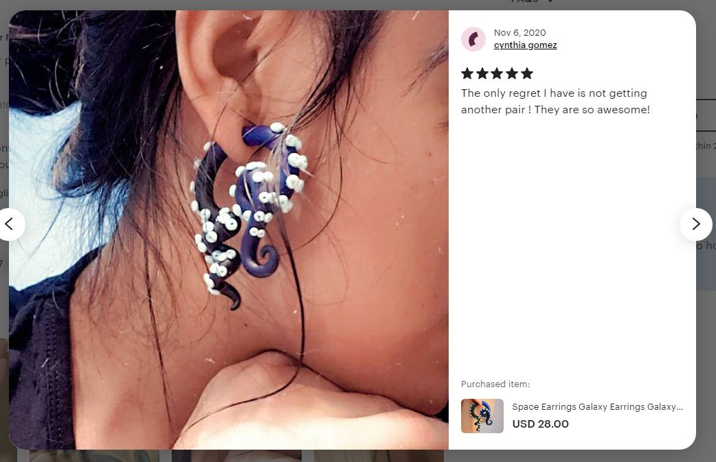 Space Inspired Octopus Tentacle Earrings Ear Gauges Galaxy Earrings