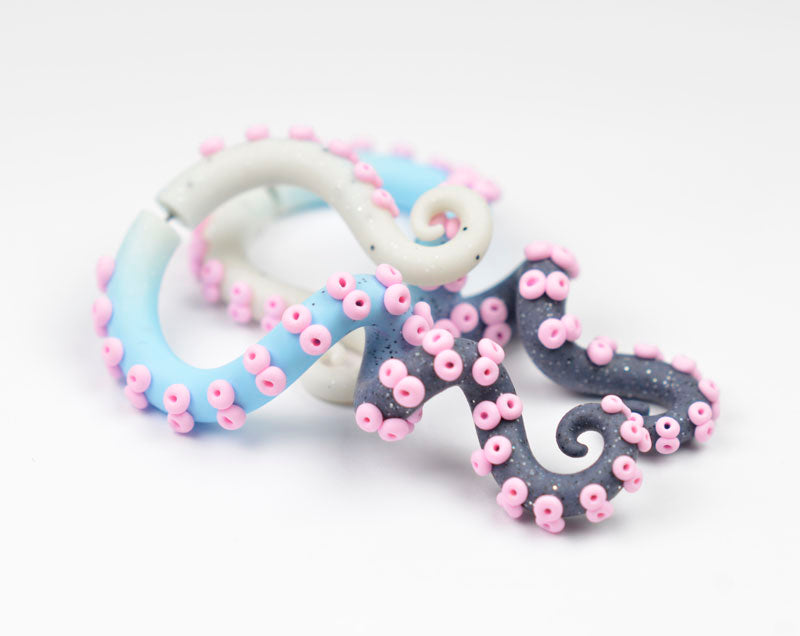 Boucles d'oreilles tentacule de poulpe Baby Blue Kawaii Pastel Goth Lolita Fashion