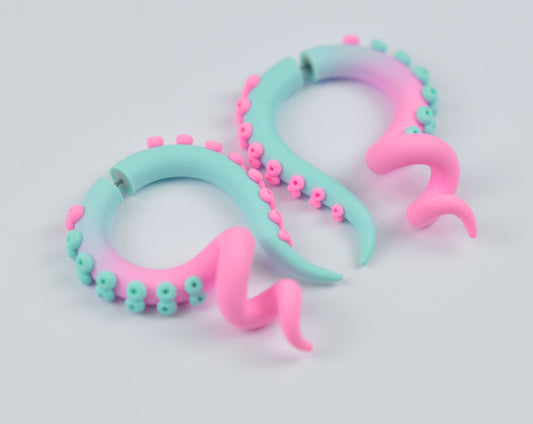 Mint Light Pink Pastel Goth Tentacle Earrings Yami Kawaii Fairy Kei