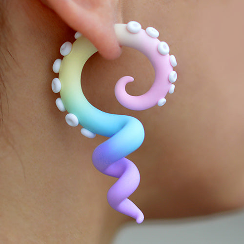 Pastel Aesthetic Earrings Tentacle Earrings Pastel Goth Yami Kawaii