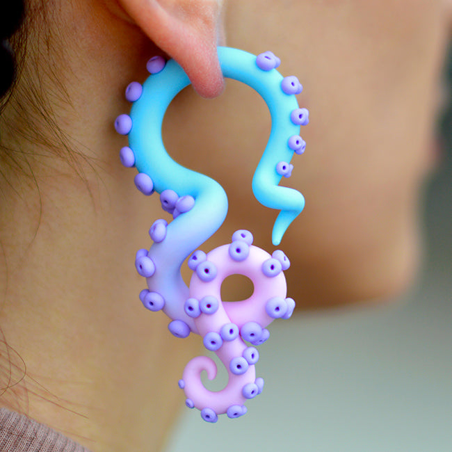 Pastel Goth Tentacle Earrings Yami Kawaii Menhera Cute Kpop Fairy Kei