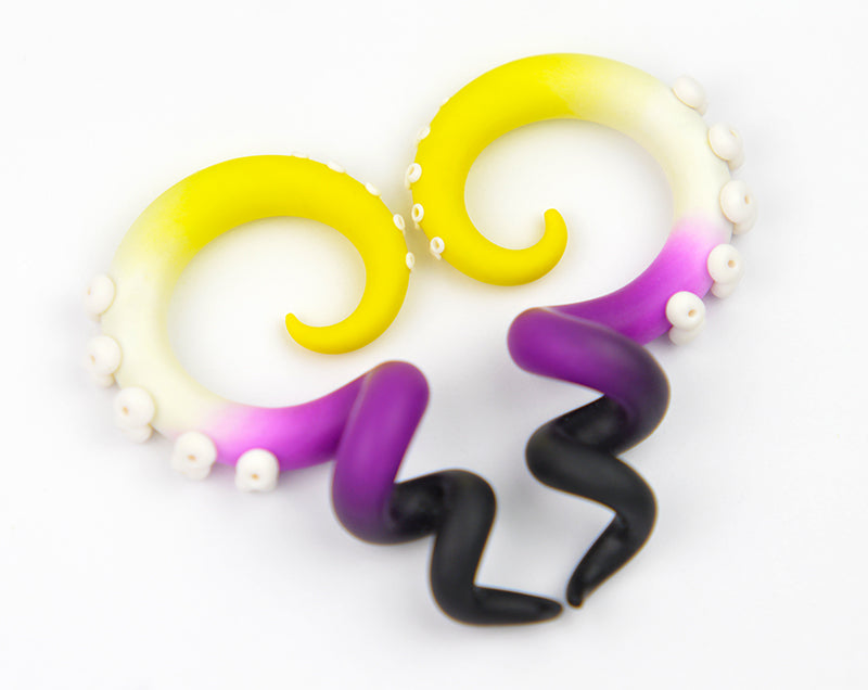 Nonbinary Earrings LGBT Tentacle Earrings Nonbinary Gender Vibes